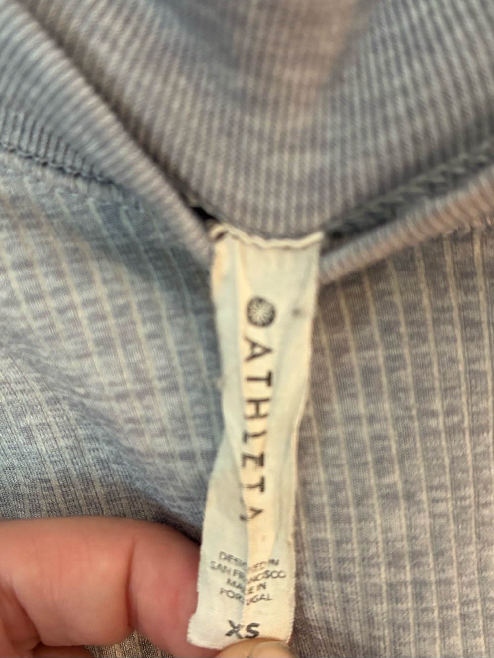 Athleta Gray Ribbed Tank Top - Picture 3 of 5